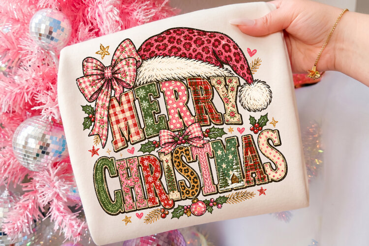 Merry Christmas Hat Winter PNG, Coquette Cute Retro Design example image 1
