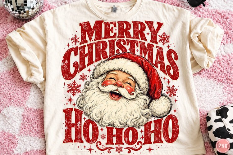 Merry Christmas Ho Ho Ho Santa PNG example image 1
