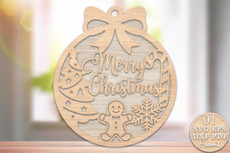 Merry Christmas Laser Cut Design SVG