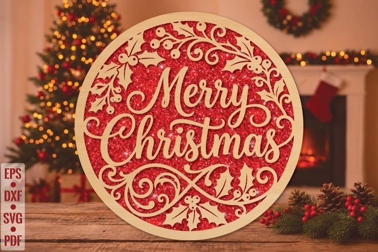 Merry Christmas Laser Cut SVG