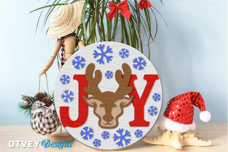 Merry Christmas Round Sign Door Hanger Lasercut