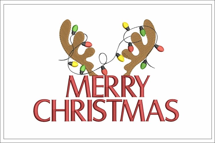 Merry Christmas Embroidery File example image 1