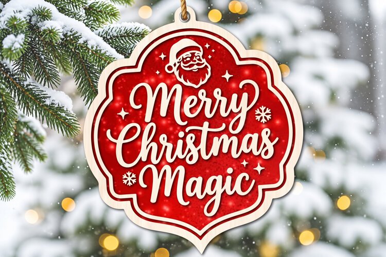 Merry Christmas Magic Ornament SVG example image 1
