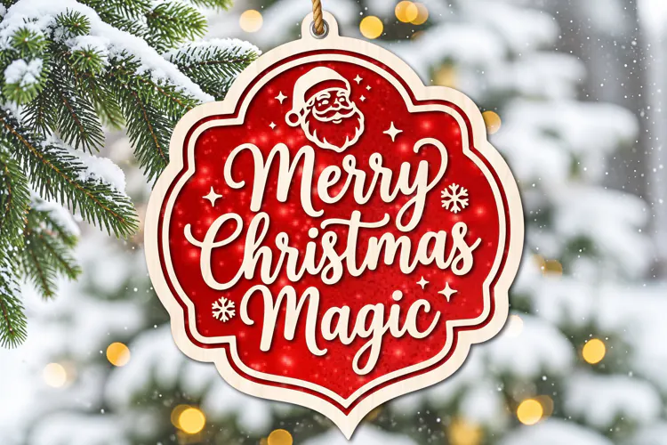 Merry Christmas Magic Ornament SVG