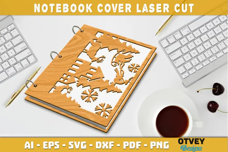 Merry Christmas Notebook Cover Laser Cut