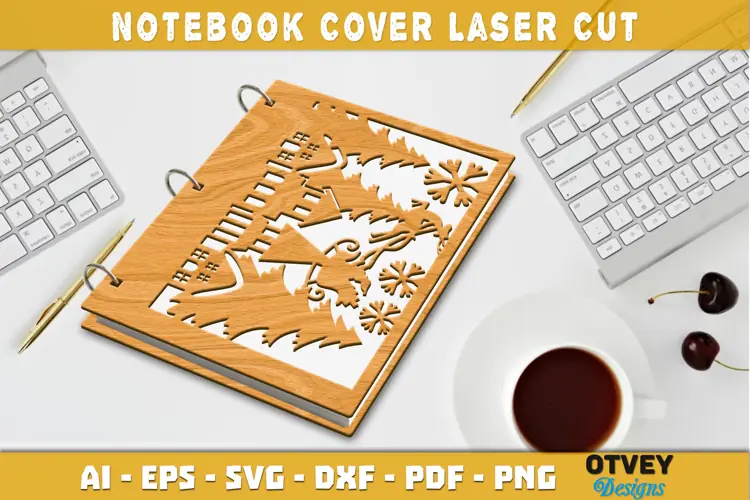Merry Christmas Notebook Cover Laser Cut