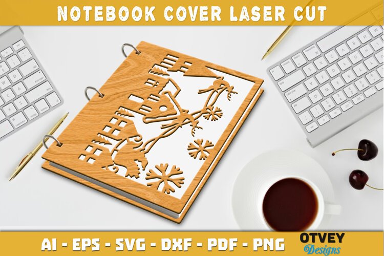 Merry Christmas Notebook Cover Laser Cut example image 1