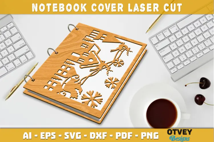 Merry Christmas Notebook Cover Laser Cut