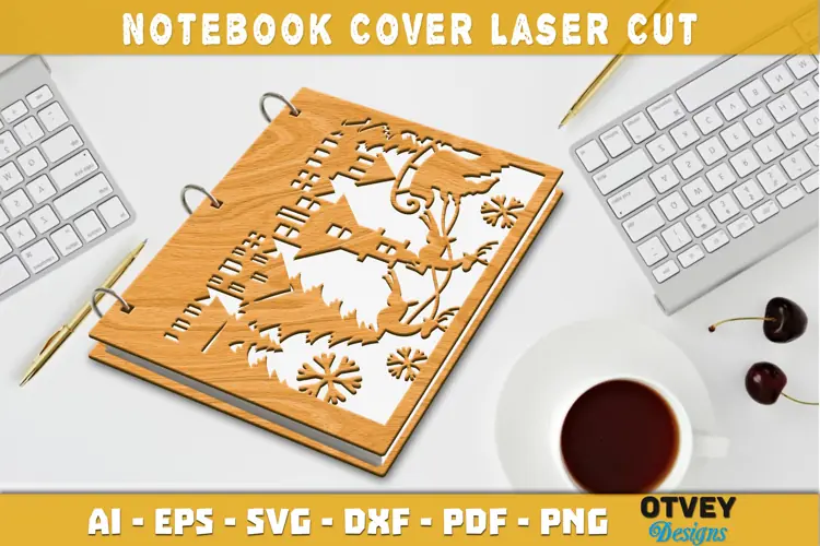Merry Christmas Notebook Cover Laser Cut