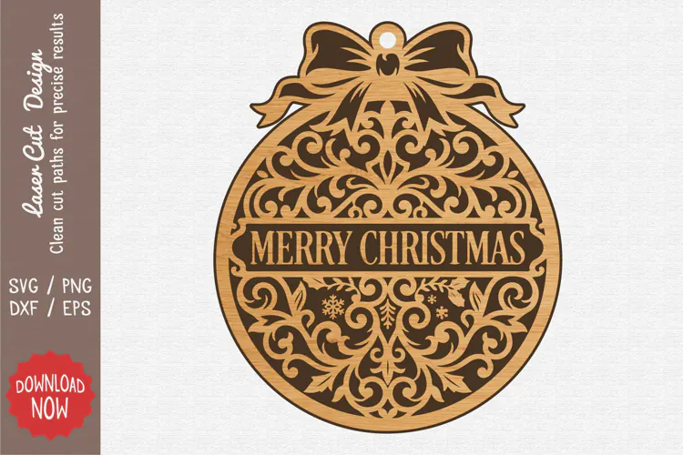 Merry Christmas Ornament SVG