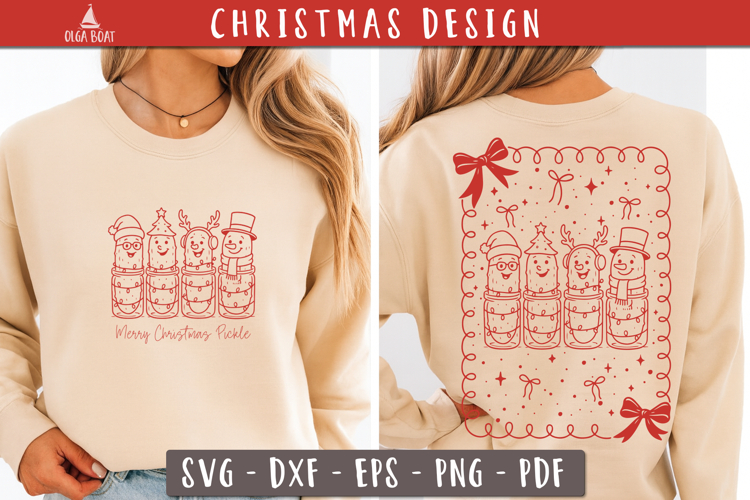 Merry Christmas Pickle SVG Coquette designs