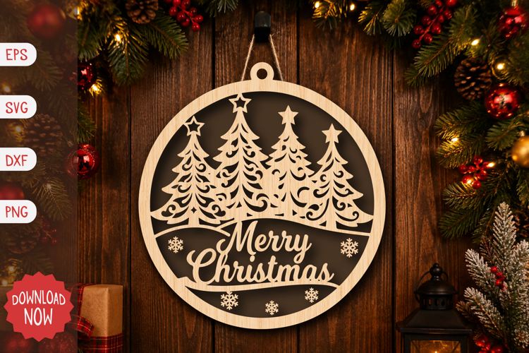 Merry Christmas Pine Trees SVG