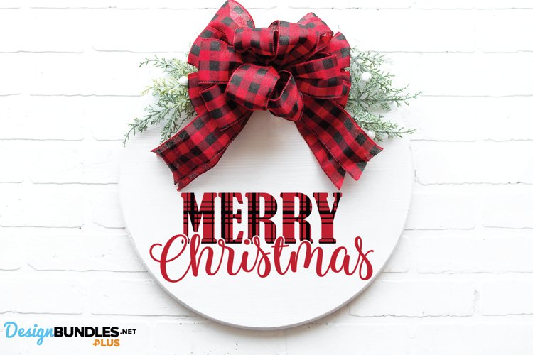 Merry Christmas SVG, Plaid Christmas Shirt, Christmas Sign