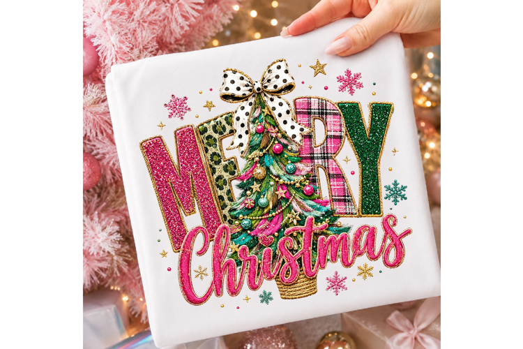 Merry Christmas Png, Colorful Glitter