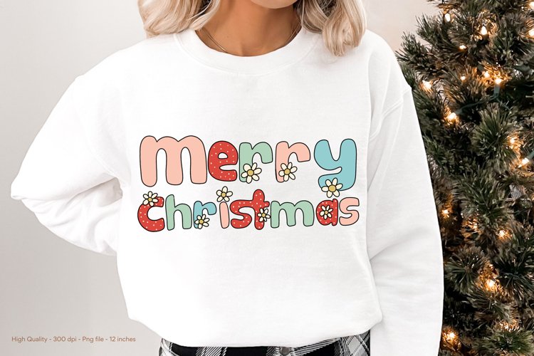 Merry Christmas Png | Retro Christmas Sublimation Design
