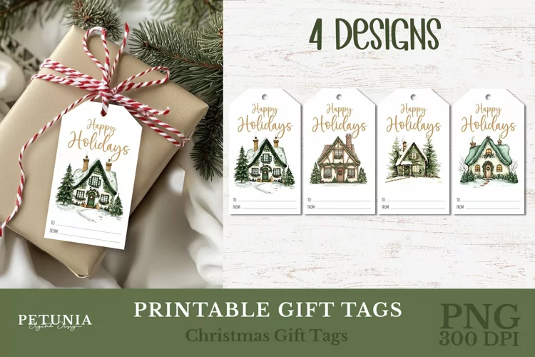Happy Holidays Gift Tags | Printable Christmas Gift Tags