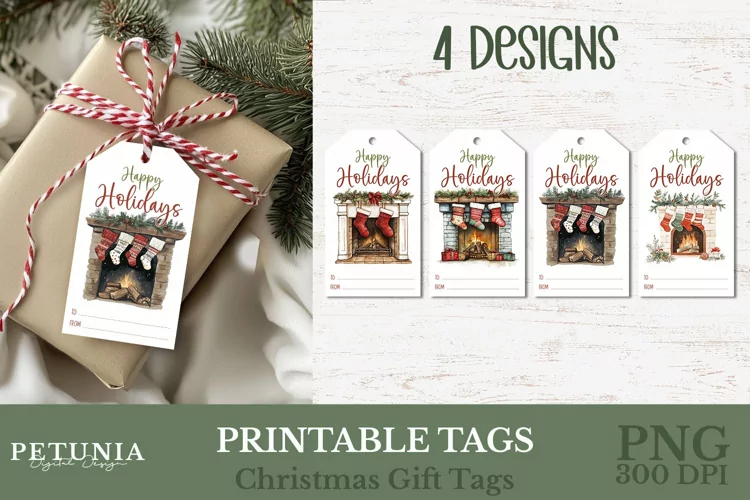 Happy Holidays Gift Tags | Printable Christmas Gift Tags