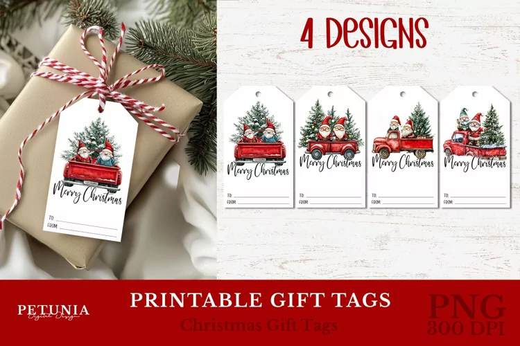 Vintage GnomeGift Tags | Printable Christmas Gift Tags