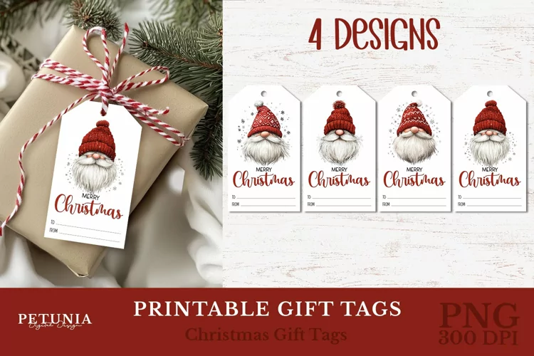 Cute Gnome Gift Tags | Printable Christmas Gift Tags