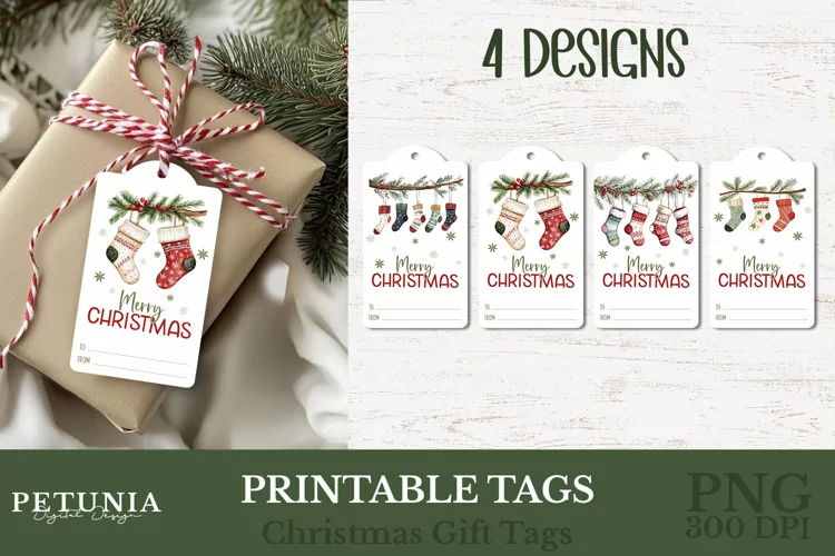 Christmas Socks Gift Tags | Printable Christmas Gift Tags