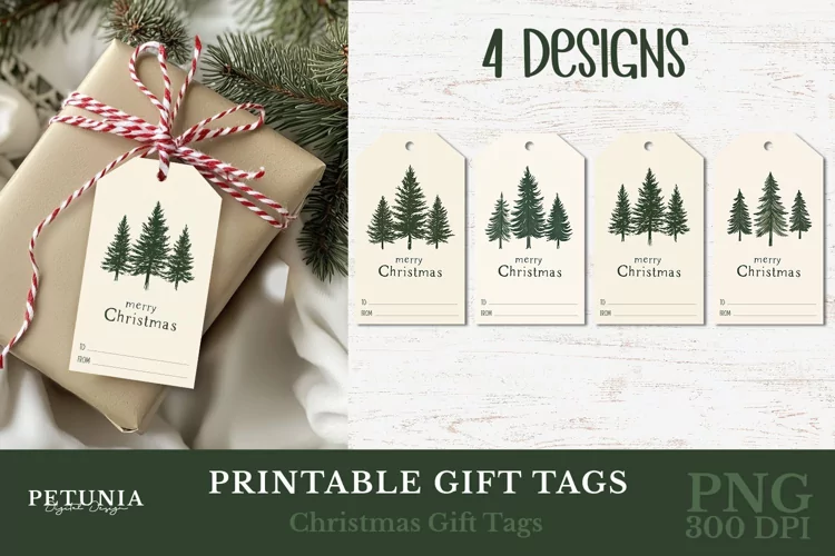 Christmas Trees Gift Tags | Printable Christmas Gift Tags