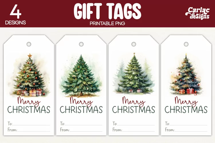 Christmas Gift Tags, Merry Christmas Printable Tags