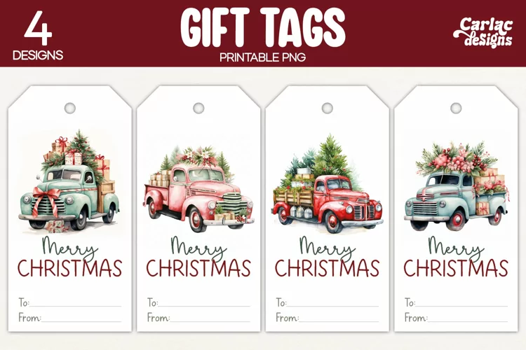 Christmas Gift Tags, Merry Christmas Printable Tags