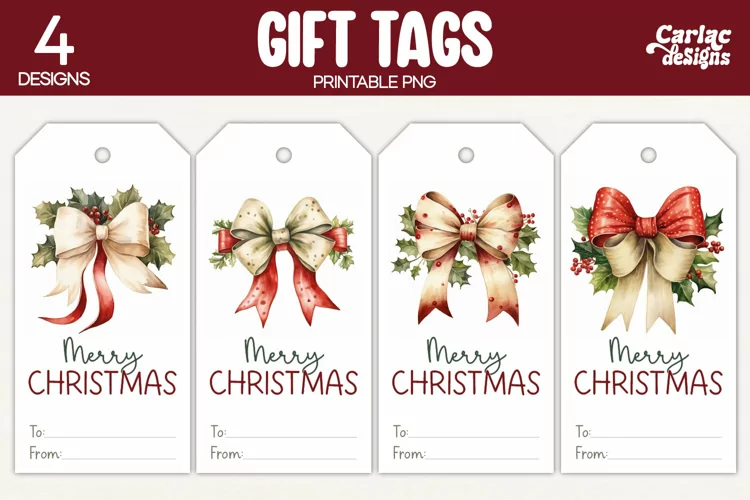 Christmas Gift Tags, Merry Christmas Printable Tags