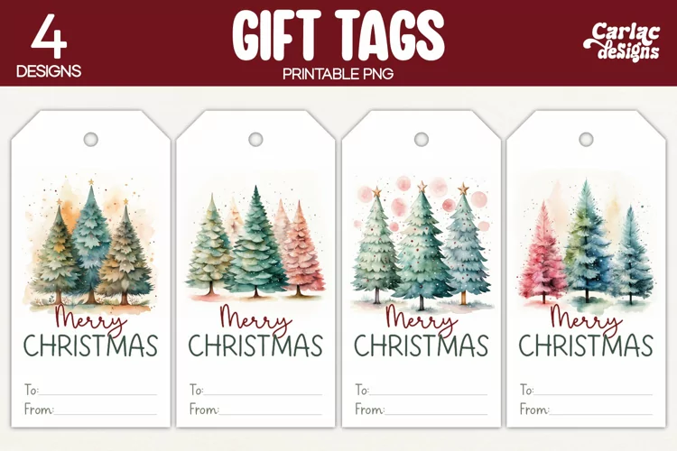 Christmas Gift Tags, Merry Christmas Printable Tags