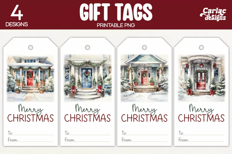 Christmas Gift Tags, Merry Christmas Printable Tags