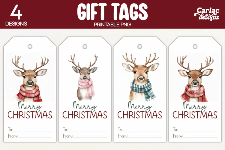 Christmas Gift Tags, Merry Christmas Printable Tags
