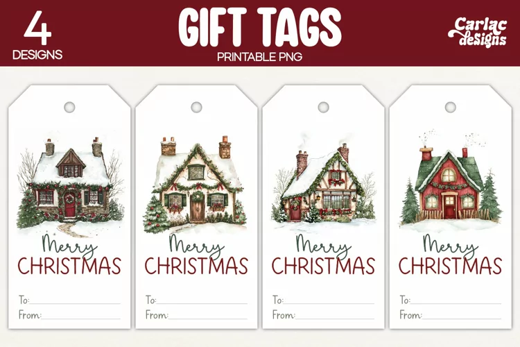 Christmas Gift Tags, Merry Christmas Printable Tags