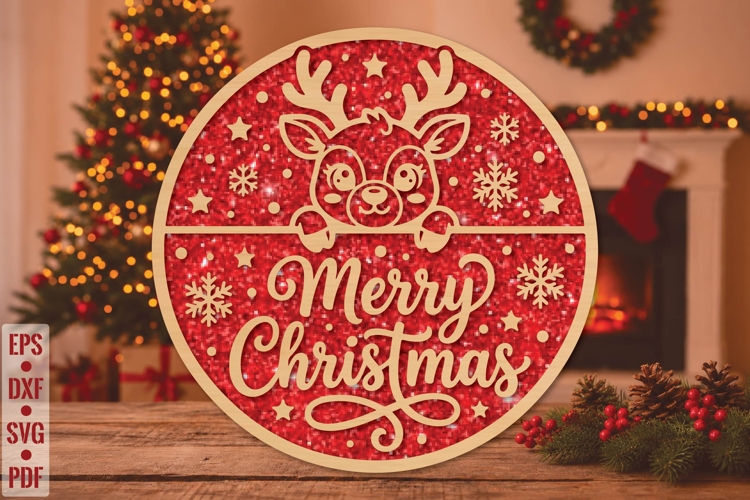 Merry christmas reindeer svgs Image 2