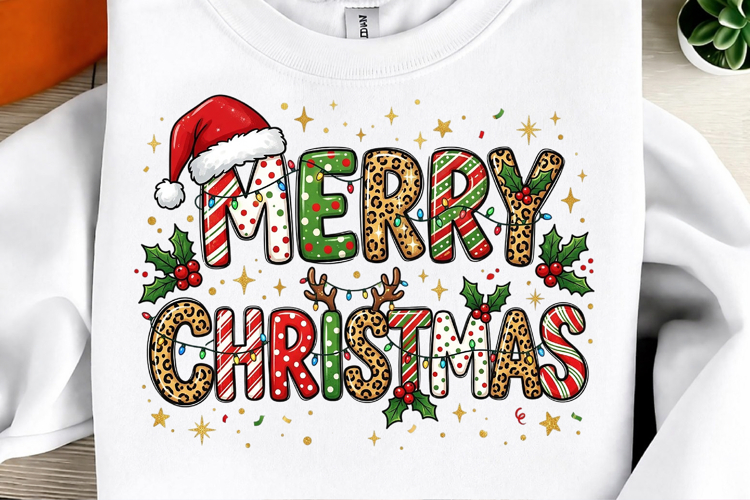 Merry Christmas Retro PNG