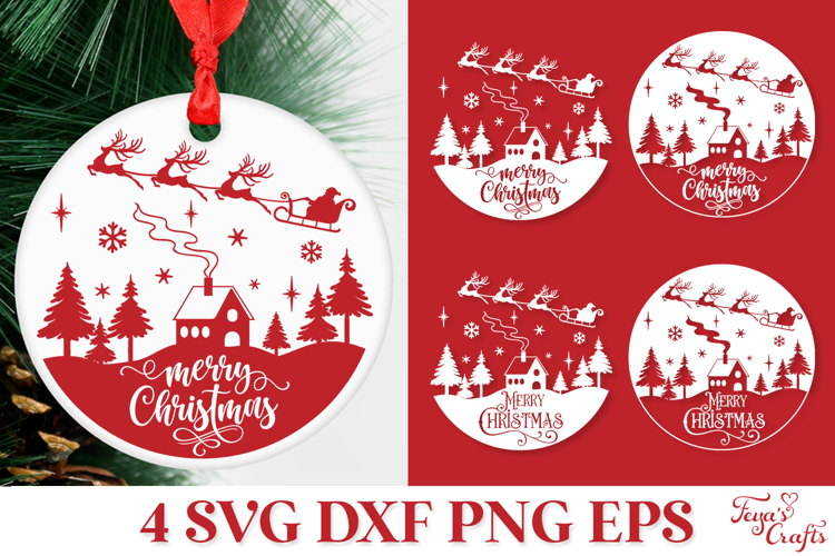 Merry Christmas Round SVG Cut File