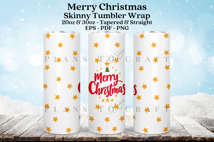 Merry Christmas Skinny Tumbler Sublimation Wrap SVG