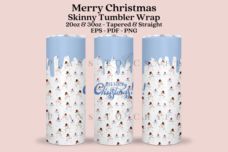 Merry Christmas Skinny Tumbler Sublimation Wrap SVG