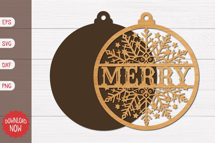 Merry Christmas Snowflake Ornament