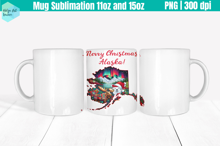 Christmas State Patchwork Mug Wrap 15OZ and 11OZ
