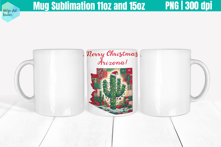 Christmas State Patchwork Mug Wrap 15OZ and 11OZ