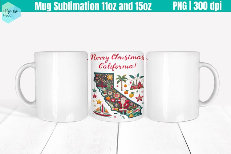 Christmas State Patchwork Mug Wrap 15OZ and 11OZ