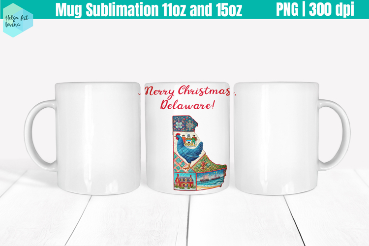 Christmas State Patchwork Mug Wrap 15OZ and 11OZ