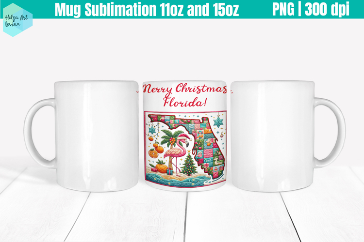Christmas State Patchwork Mug Wrap 15OZ and 11OZ