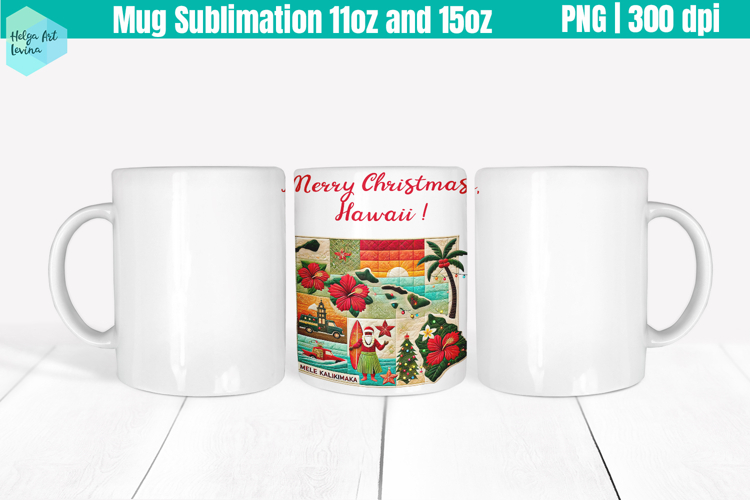 Christmas State Patchwork Mug Wrap 15OZ and 11OZ