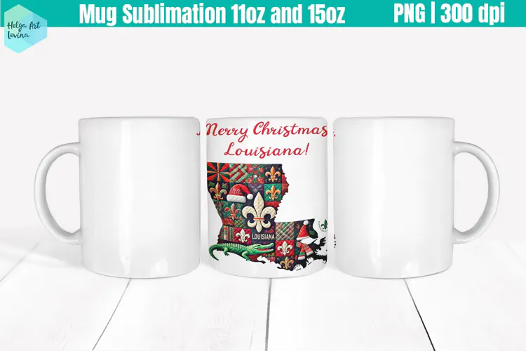 Christmas State Patchwork Mug Wrap 15OZ and 11OZ