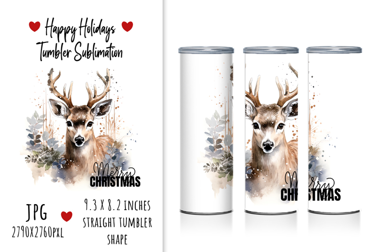 "Merry Christmas" Straight Tumbler Design