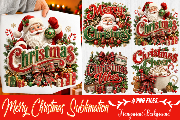 Merry Christmas Sublimation Png