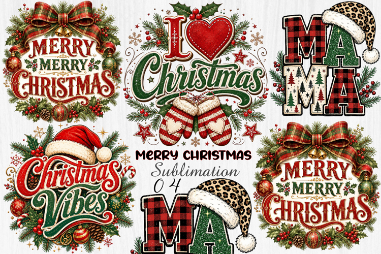 Merry Christmas Sublimation Png