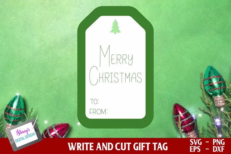 Christmas Gift Tag | Merry Christmas Draw and Cut Gift Tag