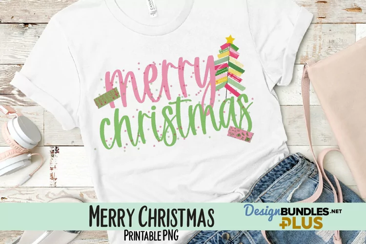 Merry Christmas Washi Tape Sublimation PNG